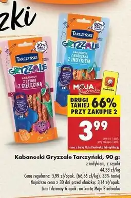 Biedronka Kabanosy z cielęciną Tarczyński Gryzzale oferta