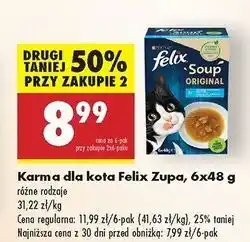 Biedronka Karma dla kota dorsz tuńczyk Purina Felix Soup Original oferta