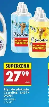 Biedronka Płyn do płukania happy yellow 1.45 l+ 975 ml Coccolino Fresh & Soft oferta