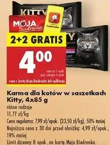 Biedronka Karma dla kota 2x łosoś w sosie indyk Kitty oferta
