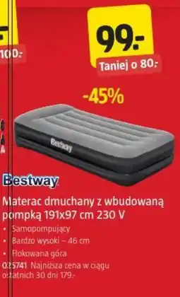 Jula Materac dmuchany z wbudowaną pompką 191x97 cm 230 V oferta