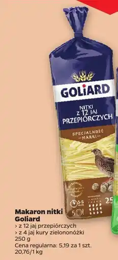 Netto Makaron nitki z 12 jaj przepiórczych Goliard oferta