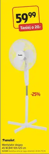 Jula Wentylator stojący 45 W Ø41 105-125 cm oferta