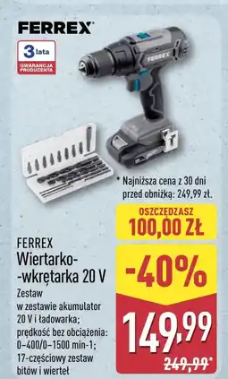 ALDI Wkrętarko-wiertarka Ferrex oferta