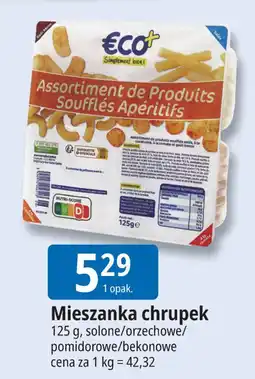 E.Leclerc Mieszanka chrupek solone/orzechowe/pomidorowe/bekonowe ECO+ oferta