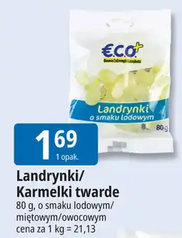 E.Leclerc Landrynki/karmelki twarde o smaku lodowym/miętowym/owocowym ECO+ oferta