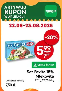 Żabka Ser Favita 18% Mlekovita oferta