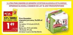 Biedronka Piwo Kasztelan niepasteryzowane, 9x500 ml oferta