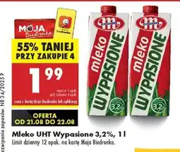 Biedronka Mleko UHT Wypasione 3,2%, 1l oferta