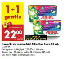Biedronka Ariel All in One Pods, 22 szt oferta
