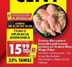 Biedronka Świeży filet z piersi kurczaka pakowany próżniowo Kraina Mięs , Mega Paka oferta