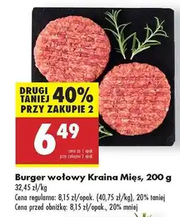 Biedronka Burger wołowy Kraina Mięs 200 g oferta