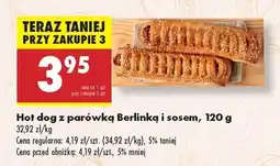 Biedronka Hot dog z parówką Berlinką i sosem , 120 g oferta