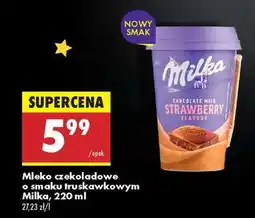 Biedronka Mleko czekoladowe o smaku truskawkowym Milka, 220 ml oferta