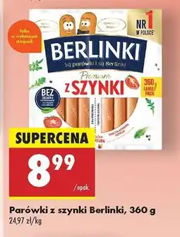 Biedronka Parówki z szynki Berlinki, 360 g oferta