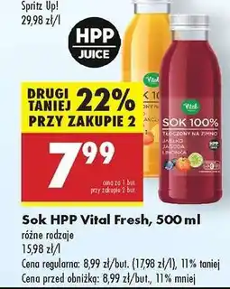 Biedronka Sok HPP Vital Fresh, 500 ml oferta