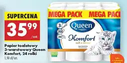 Biedronka Papier toaletowy 3-warstwowy Queen Komfort, 24 rolki oferta