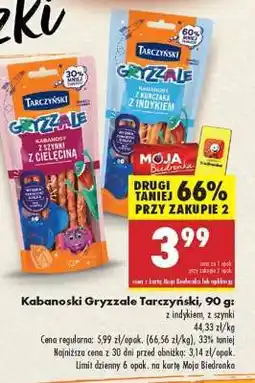 Biedronka Kabanoski Gryzzale Tarczyński, 90 g oferta