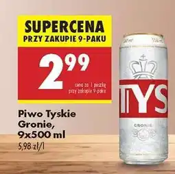 Biedronka Piwo Tyskie Gronie, 9x500 ml oferta