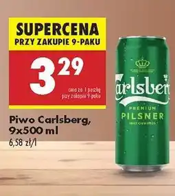 Biedronka Piwo Carlsberg, 9x500 ml oferta