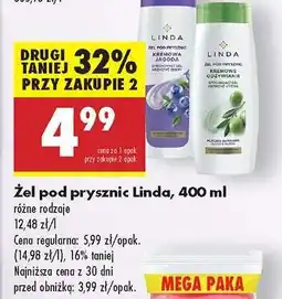 Biedronka Żel pod prysznic Linda, 400 ml oferta