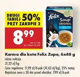 Biedronka Karma dla kota Felix Zupa, 6x48 g oferta
