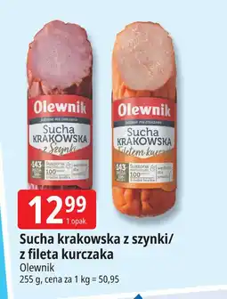 E.Leclerc Kiełbasa krakowska sucha z fileta kurczaka Olewnik oferta