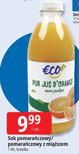 E.Leclerc Sok pomarańczowy z miąższem Eco+ oferta