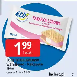 E.Leclerc Kanapka lodowa waniliowo-truskawkowo-kakaowa Eco+ oferta