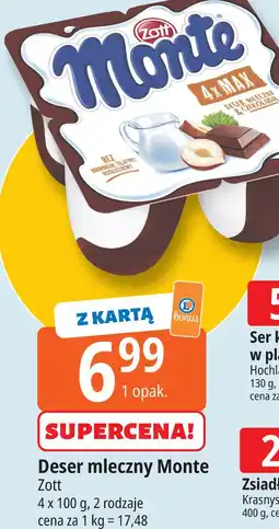 E.Leclerc Deser mleczno-czekoladowy z orzechami Zott Monte Max oferta