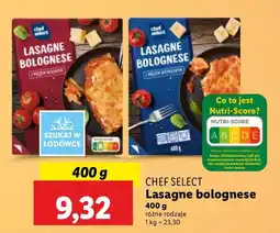 Lidl Lasagne bolognese Chef Select różne rodzaje oferta