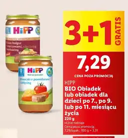 Lidl Obiadek BIO HiPP różne rodzaje oferta