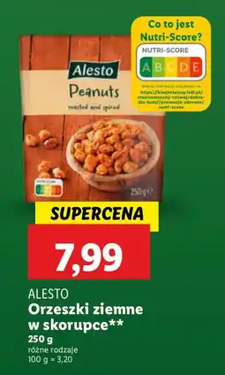 Lidl Orzeszki ziemne w skorupce Alesto różne rodzaje oferta