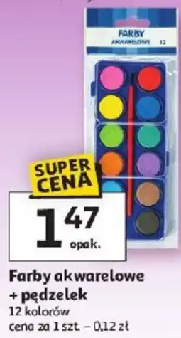 Auchan Farby akwarelowe + pędzelek oferta
