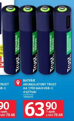 Selgros Baterie akumulatory trust aa 1700 mah usb-c oferta