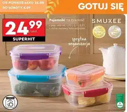 Biedronka Komplet pojemników z klipsami 650 ml + 1.25 l 2.1 3.2 Smukee oferta