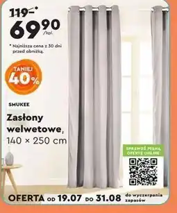 Biedronka Zasłona 140 x 250 cm Smukee Home oferta