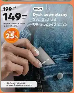 Biedronka Dysk zewnętrzny ssd 250 gb Philips oferta