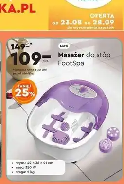 Biedronka Masażer stóp 350w Lafe oferta