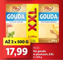 Lidl Ser Gouda XXL w plastrach 2-pak Pilos oferta