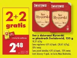 Biedronka Ser z dziurami Rycerski w plastrach Światowid , 135 g oferta