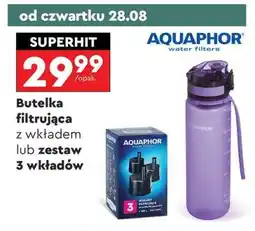Biedronka Butelka filtrująca z wkładem lub zestaw 3 wkładów oferta