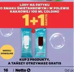 Netto Lód śmietankowy w polewie kakaowej Coldino oferta