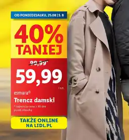 Lidl Esmara trencz damski oferta