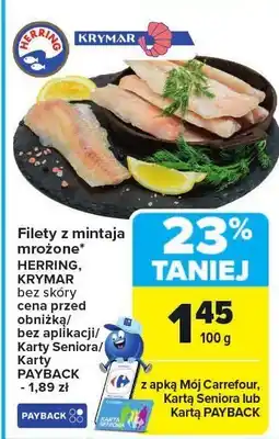 Carrefour Filety z mintaja mrożone Krymar oferta