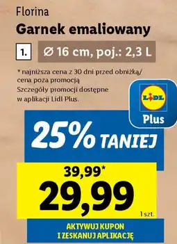 Lidl Florina Garnek emaliowany 16 cm oferta