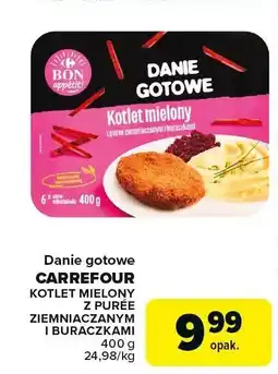 Carrefour Market Danie gotowe kotlet mielony z puree ziemniaczanym i buraczkami Carrefour oferta