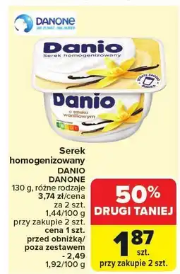 Carrefour Serek homogenizowany Danio Danone oferta