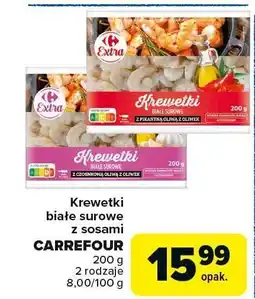 Carrefour Krewetki białe surowe z sosami Carrefour oferta