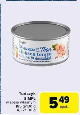 Carrefour Tuńczyk Simply w sosie własnym oferta